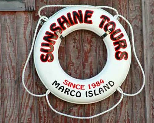 Sunshine Tours life ring, Since 1984, Marco Island